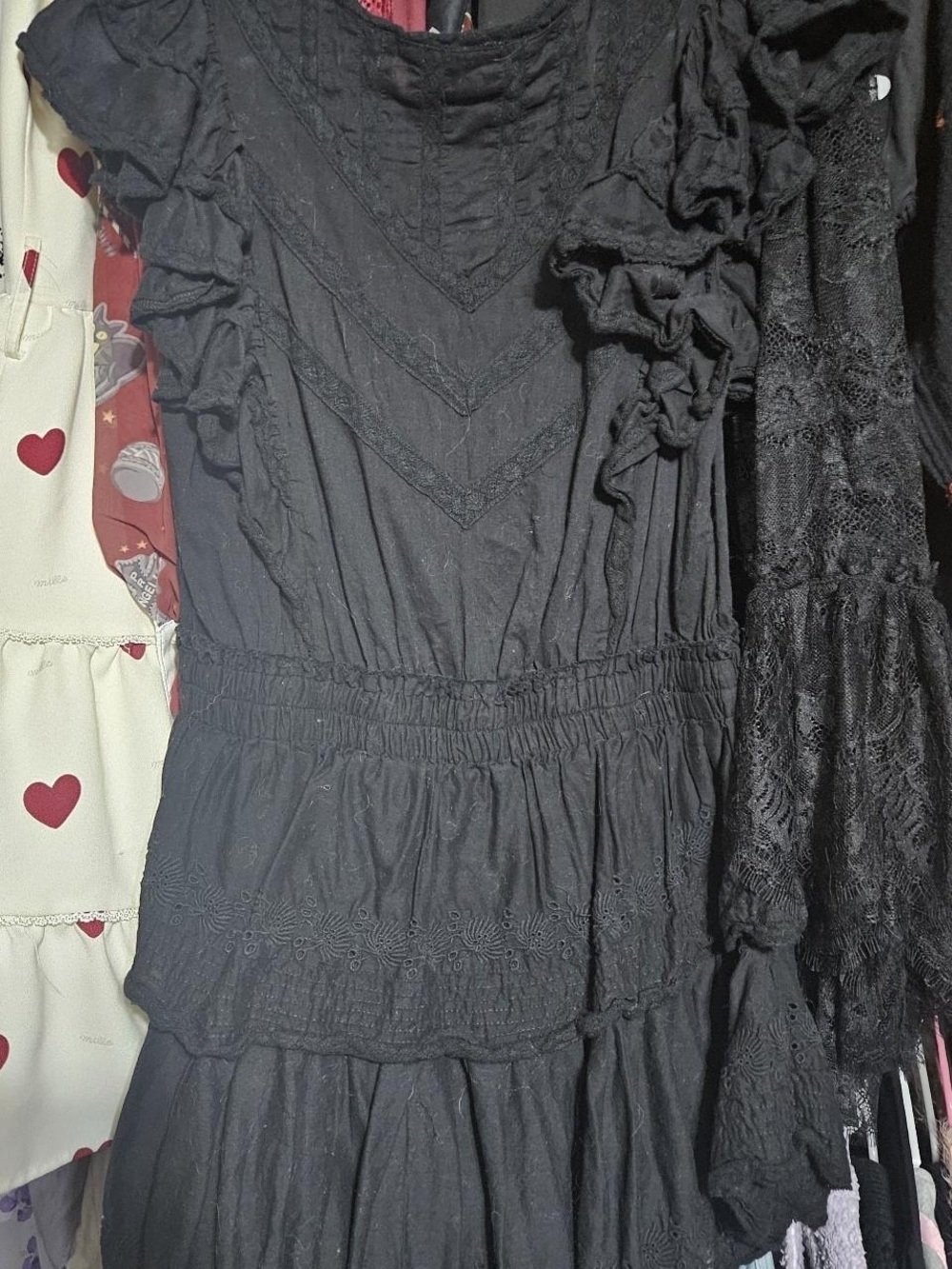 LoveShackFancy Black Midi Dress